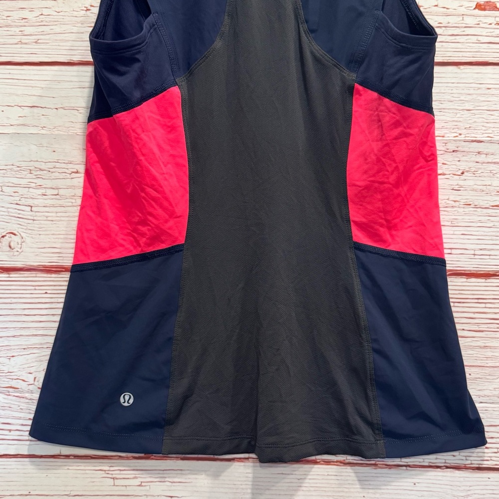 Lululemon Trail Bound Tank in Deep Coal / Deep Navy / Electric Coral Sz 8 - Picture 11 of 11